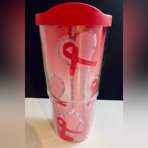 Breast Cancer Double Wall Travel Tumbler w/ Easy Sip Lid